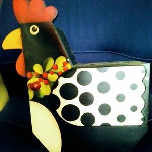 Super cute polka dot chicken/rooster secret box